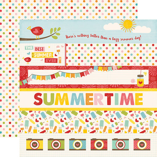 Echo Park - Happy Summer Collection - 12 x 12 Double Sided Paper - Border Strips