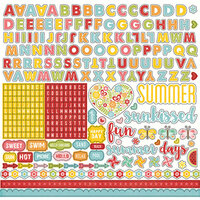 Echo Park - Happy Summer Collection - 12 x 12 Cardstock Stickers - Alphabet