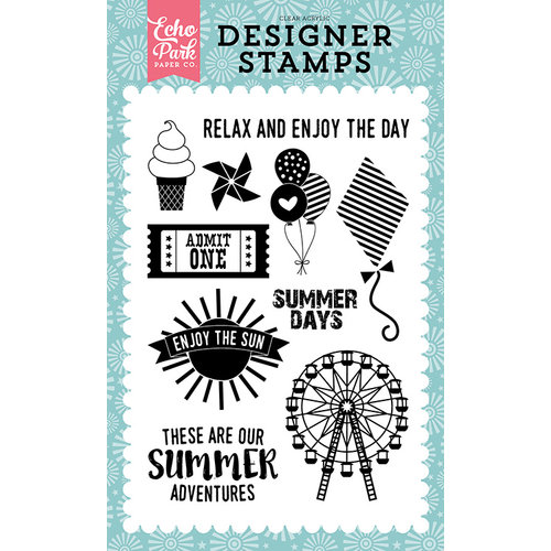 Echo Park - Happy Summer Collection - Clear Acrylic Stamps - Summer Adventures