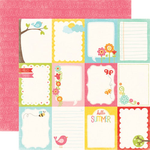 Echo Park - Hello Summer Collection - 12 x 12 Double Sided Paper - Journaling Cards