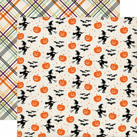 Echo Park - Halloween Town Collection - 12 x 12 Double Sided Paper - Bewitching Pumpkins