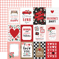 Echo Park - Hello Valentine Collection - 12 x 12 Double Sided Paper - 3 x 4 Journaling Cards