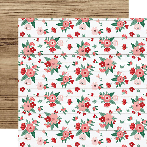 Echo Park - Hello Valentine Collection - 12 x 12 Double Sided Paper - Love You Forever Floral