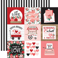 Echo Park - Hello Valentine Collection - 12 x 12 Double Sided Paper - 4 x 4 Journaling Cards