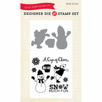 Echo Park - Hello Winter Collection - Designer Die and Clear Acrylic Stamp Set - Snow Much Fun