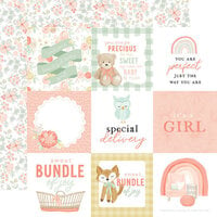 Echo Park - It's A Girl Collection - 12 x 12 Double Sided Paper - 4 x 4 Journaling Cards