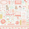 Echo Park - It's A Girl Collection - 12 x 12 Cardstock Stickers - Elements