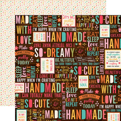 Echo Park - I'd Rather Be Crafting Collection - 12 x 12 Double Sided Paper - Happy Crafter