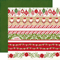 Echo Park - I Love Christmas Collection - 12 x 12 Double Sided Paper - Border Strips