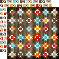 Echo Park - I Love Family Collection - 12 x 12 Double Sided Paper - Family Quilt