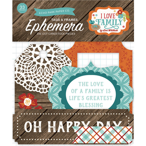 Echo Park - I Love Family Collection - Ephemera - Frames and Tags