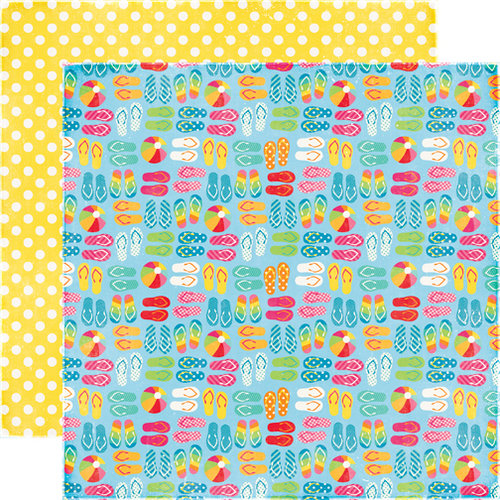 Echo Park - I Love Sunshine Collection - 12 x 12 Double Sided Paper - Sandy Toes