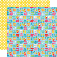 Echo Park - I Love Sunshine Collection - 12 x 12 Double Sided Paper - Sandy Toes