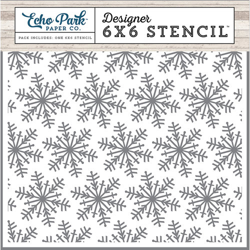 Echo Park - I Love Winter Collection - 6 x 6 Stencil - Winter Snowflakes