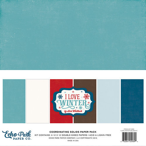Echo Park - I Love Winter Collection - 12 x 12 Paper Pack - Solids