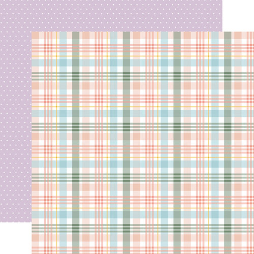 Echo Park - It's Spring Time Collection - 12 x 12 Double Sided Paper - Pretty Plaid