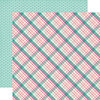 Echo Park - Imagine That Girl Collection - 12 x 12 Double Sided Paper - Princess Plaid