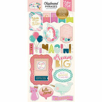 Echo Park - Imagine That Girl Collection - Chipboard Stickers with Foil Accents - Phrases