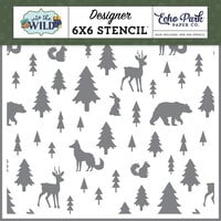 Echo Park - Into The Wild Collection - 6 x 6 Stencils - Camping Creatures