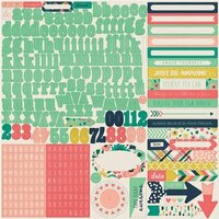 Echo Park - Just Be You Collection - 12 x 12 Cardstock Stickers - Alphabet