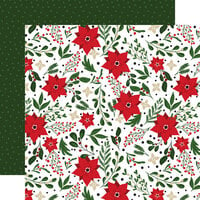 Echo Park - Jingle All The Way Collection - 12 x 12 Double Sided Paper - Christmas Flowers