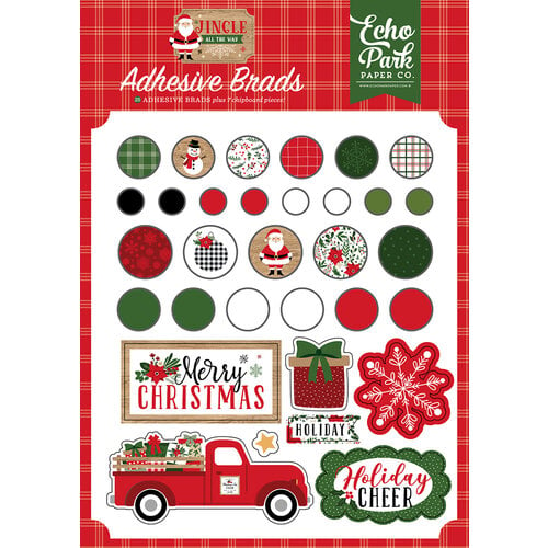 Echo Park - Jingle All The Way Collection - Christmas - Self Adhesive Decorative Brads