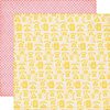 Echo Park - Jack and Jill Collection - Girl - 12 x 12 Double Sided Paper - Yellow Telephones