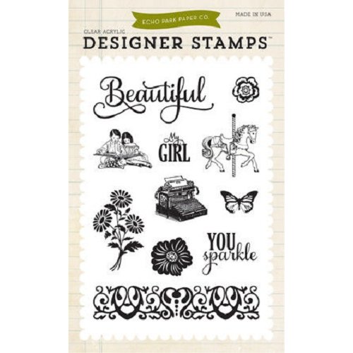 Echo Park - Jack and Jill Collection - Girl - Clear Acrylic Stamps - Beautiful Girl