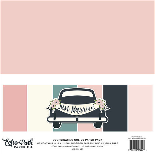Echo Park - Just Married Collection - 12 x 12 Paper Pack - Solids