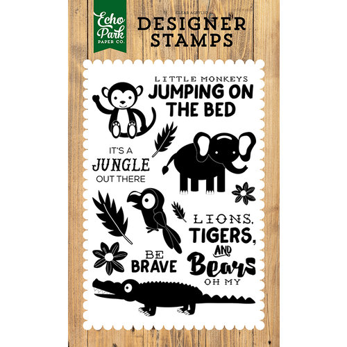 Echo Park - Jungle Safari Collection - Clear Acrylic Stamps - It's a Jungle