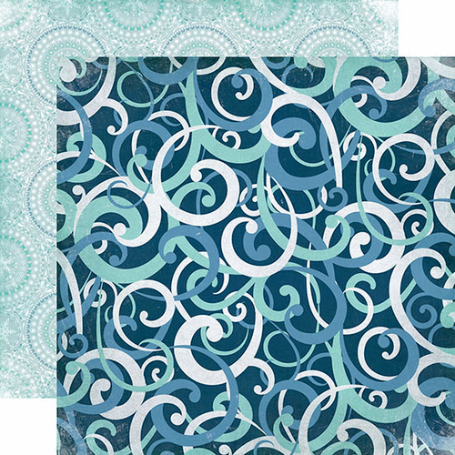 Echo Park - Keepin Cozy Collection - 12 x 12 Double Sided Paper - Winter Swirls