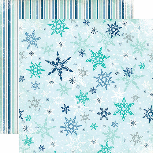Echo Park - Keepin Cozy Collection - 12 x 12 Double Sided Paper - Snowflakes Falling