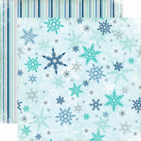 Echo Park - Keepin Cozy Collection - 12 x 12 Double Sided Paper - Snowflakes Falling