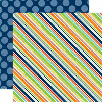 Echo Park - Little Boy Collection - 12 x 12 Double Sided Paper - Cool Stripe