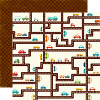 Echo Park - Little Boy Collection - 12 x 12 Double Sided Paper - Road Map