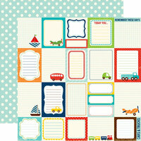 Echo Park - Little Boy Collection - 12 x 12 Double Sided Paper - Journaling Cards