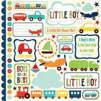 Echo Park - Little Boy Collection - 12 x 12 Cardstock Stickers - Elements