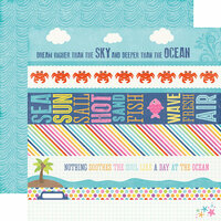 Echo Park - Let's Be Mermaids Collection - 12 x 12 Double Sided Paper - Border Strips
