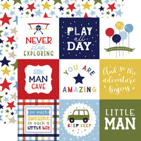 Echo Park - Little Dreamer Boy Collection - 12 x 12 Double Sided Paper - 4 x 4 Journaling Cards