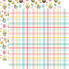 Echo Park - I Love Easter Collection - 12 x 12 Double Sided Paper - Easter Plaid