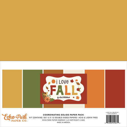 Echo Park - I Love Fall Collection - 12 x 12 Paper Pack - Solids