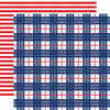 Echo Park - Let Freedom Ring Collection - 12 x 12 Double Sided Paper - Patriotic Plaid