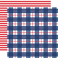 Echo Park - Let Freedom Ring Collection - 12 x 12 Double Sided Paper - Patriotic Plaid