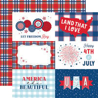Echo Park - Let Freedom Ring Collection - 12 x 12 Double Sided Paper - 4 x 6 Journaling Cards