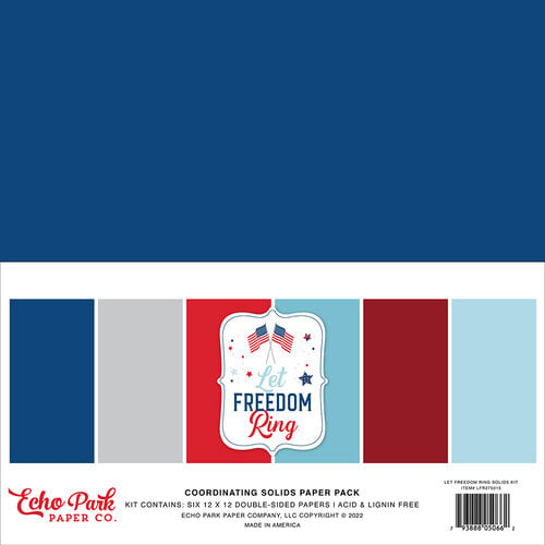 Echo Park - Let Freedom Ring Collection - 12 x 12 Paper Pack - Solids
