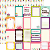 Echo Park - Little Girl Collection - 12 x 12 Double Sided Paper - Journaling Cards, CLEARANCE