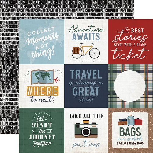 Echo Park - Let's Go Travel Collection - 12 x 12 Double Sided Paper - 4 x 4 Journaling Cards