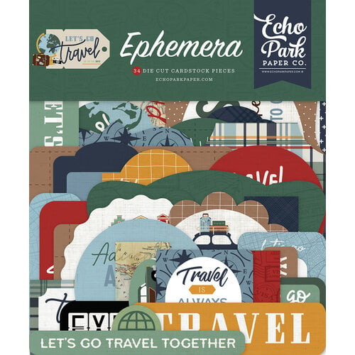 Let's Go Travel Adhesive Brads - Echo Park Paper Co.