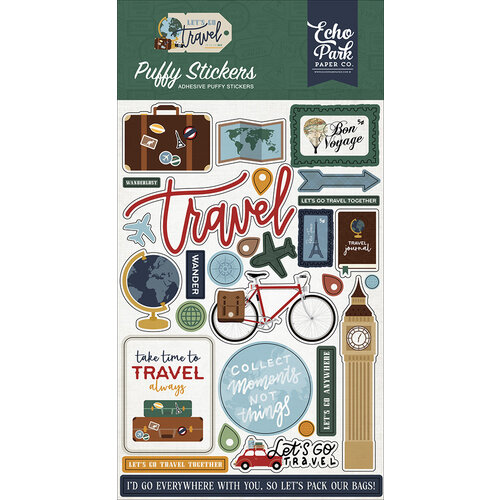 Let's Go Travel Adhesive Brads - Echo Park Paper Co.