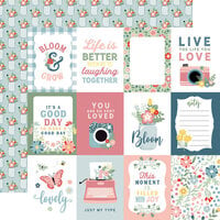 Echo Park - Life Is Beautiful Collection - 12 x 12 Double Sided Paper - 3 x 4 Journaling Cards